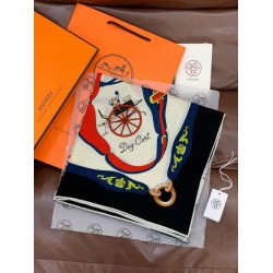 Sciarpa quadrata reversibile in cashmere Hermès 140 Nero