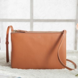 Borse Celine Piccolo Trio Crossbody In Brown in pelle di vitello