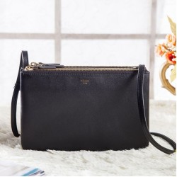Borse Celine Piccolo Trio Crossbody In pelle di vitello nera