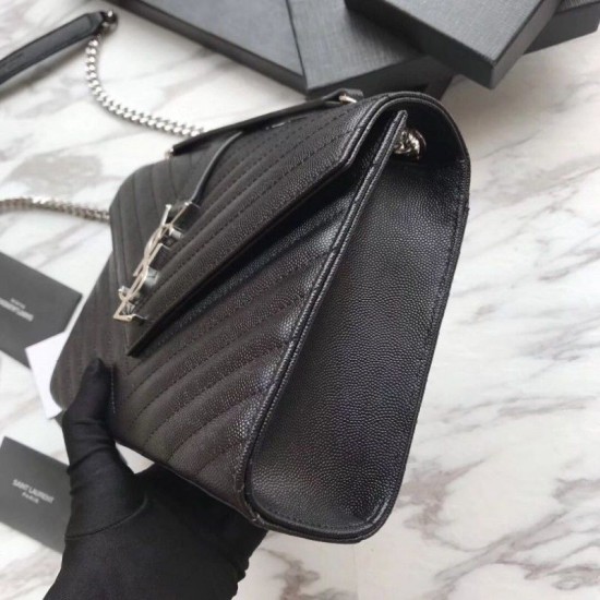 Replica YSL Saint Laurent Piccola Busta Borsa Grain Hardware argentato in rilievo Replica YSL Saint Laurent Piccola Busta Borsa Grain Hardware argentato in rilievo