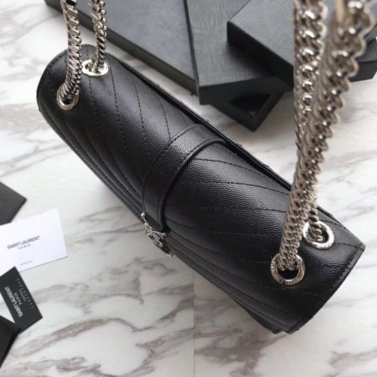 Replica YSL Saint Laurent Piccola Busta Borsa Grain Hardware argentato in rilievo Replica YSL Saint Laurent Piccola Busta Borsa Grain Hardware argentato in rilievo