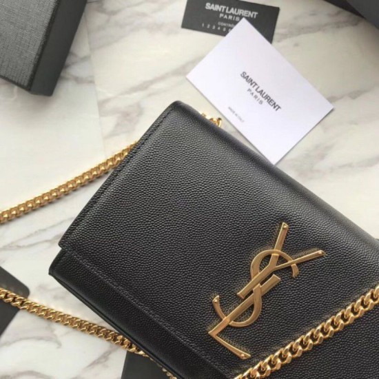 Replica YSL Saint Lauren Classic Medium Kate Monogram Borsa a manico nera