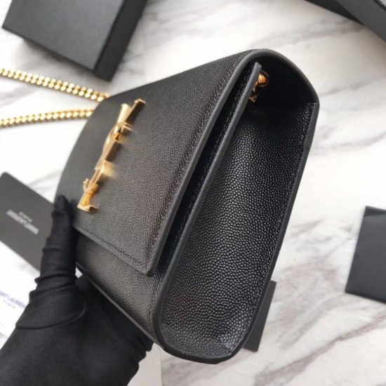 Replica YSL Saint Lauren Classic Medium Kate Monogram Borsa a manico nera