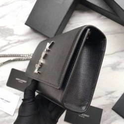 YSL Saint Lauren Classic Medium Kate Monogram Borsa a manico nera