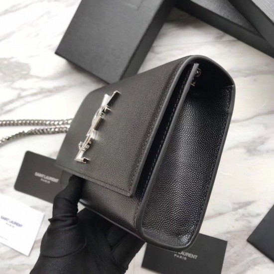 Replica YSL Saint Lauren Classic Medium Kate Monogram Borsa a manico nera