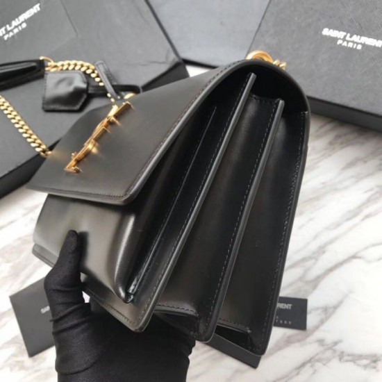 Replica YSL Saint Laurent Sunset Medium Liscio Hardware posteriore oro