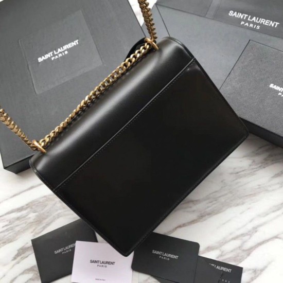 Replica YSL Saint Laurent Sunset Medium Liscio Hardware posteriore oro