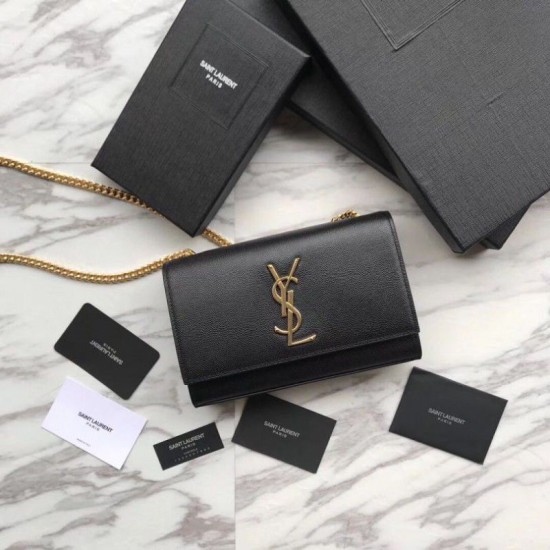 Replica YSL Saint Lauren Classic Medium Kate Monogram Borsa a manico nera