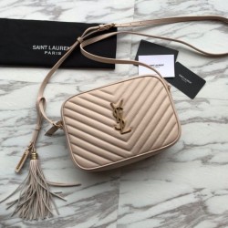 YSL Saint Laurent Medium LouLou Chain Borsa Matelasse Albicocca in pelle