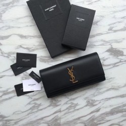 Portafoglio YSL Saint Laurent Classic Monogram in pelle liscia nera