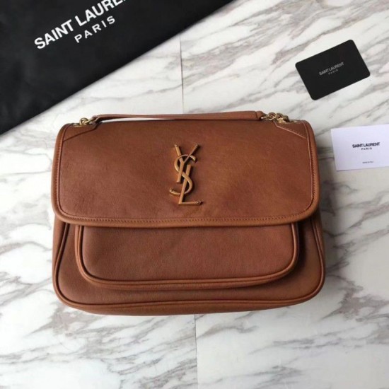 Replica Borsa a catena media Niki YSL Saint Laurent Marrone Replica Borsa a catena media Niki YSL Saint Laurent Marrone