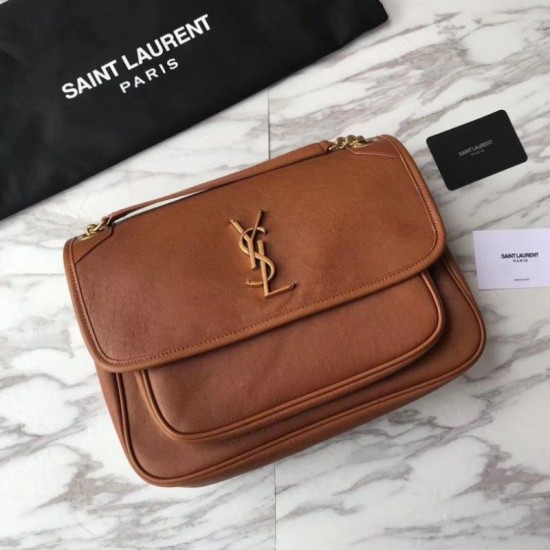 Replica Borsa a catena media Niki YSL Saint Laurent Marrone Replica Borsa a catena media Niki YSL Saint Laurent Marrone