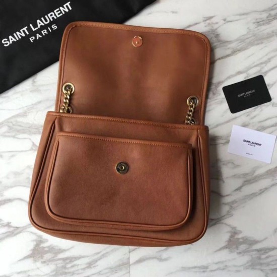 Replica Borsa a catena media Niki YSL Saint Laurent Marrone Replica Borsa a catena media Niki YSL Saint Laurent Marrone