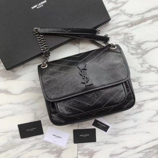 Replica Borsa a catena media YSL Saint Laurent nera Replica Borsa a catena media YSL Saint Laurent nera