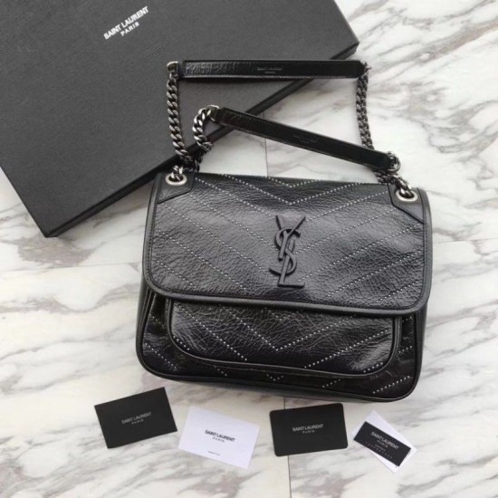 Replica Borsa a catena media YSL Saint Laurent nera Replica Borsa a catena media YSL Saint Laurent nera
