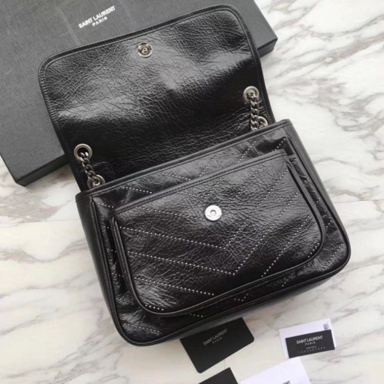 Replica Borsa a catena media YSL Saint Laurent nera Replica Borsa a catena media YSL Saint Laurent nera