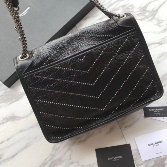 Replica Borsa a catena media YSL Saint Laurent nera Replica Borsa a catena media YSL Saint Laurent nera