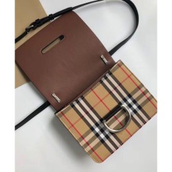 Mini Vintage Check e Leather D-ring Borse Black Mini Vintage Check e Leather D-ring Borse Black