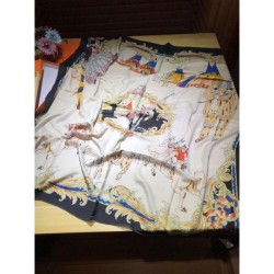 Sciarpe di seta di cachemire Hermes 140 nero