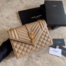 Sacchetto busta media YSL Saint Laurent Mix Matelasse Albicocca