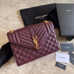 Sacchetto busta media YSL Saint Laurent Mix Matelasse Claret