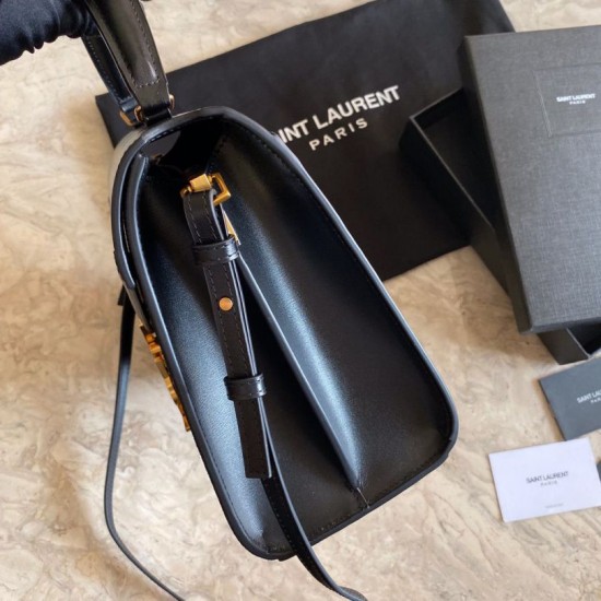 Replica Borsa con manico medio Yand Saint Laurent Cassandra nera Replica Borsa con manico medio Yand Saint Laurent Cassandra nera