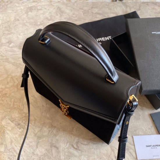 Replica Borsa con manico medio Yand Saint Laurent Cassandra nera Replica Borsa con manico medio Yand Saint Laurent Cassandra nera