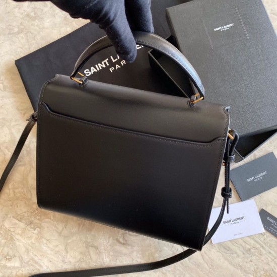Replica Borsa con manico medio Yand Saint Laurent Cassandra nera Replica Borsa con manico medio Yand Saint Laurent Cassandra nera