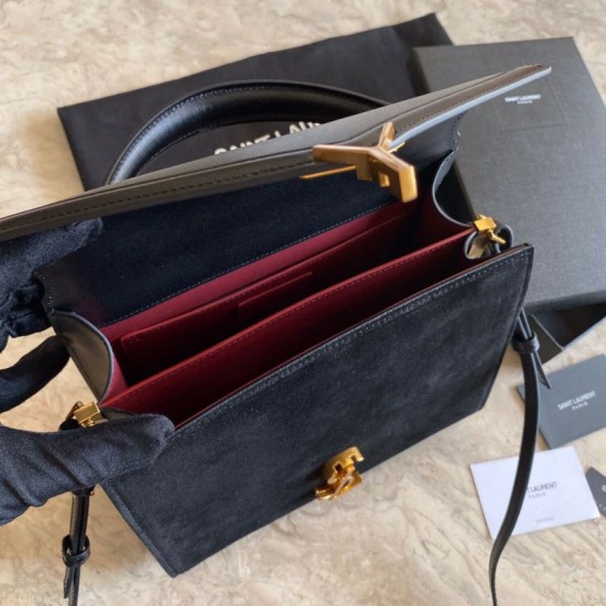 Replica Borsa con manico medio Yand Saint Laurent Cassandra nera Replica Borsa con manico medio Yand Saint Laurent Cassandra nera