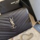 Replica Portafoglio con catena YSL Saint Laurent con busta a catena in pelle martellata nero argento hardware Replica Portafoglio con catena YSL Saint Laurent con busta a catena in pelle martellata nero argento hardware