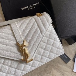 Busta con busta media YSL Saint Laurent Mix Matelasse bianca