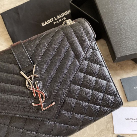 Replica Borsa per buste medie YSL Saint Laurent Mix Matelasse nero argento hardware Replica Borsa per buste medie YSL Saint Laurent Mix Matelasse nero argento hardware