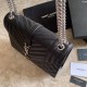 Replica Borsa per buste medie YSL Saint Laurent Mix Matelasse nero argento hardware Replica Borsa per buste medie YSL Saint Laurent Mix Matelasse nero argento hardware