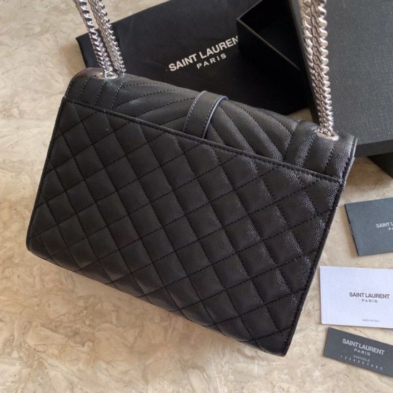 Replica Borsa per buste medie YSL Saint Laurent Mix Matelasse nero argento hardware Replica Borsa per buste medie YSL Saint Laurent Mix Matelasse nero argento hardware