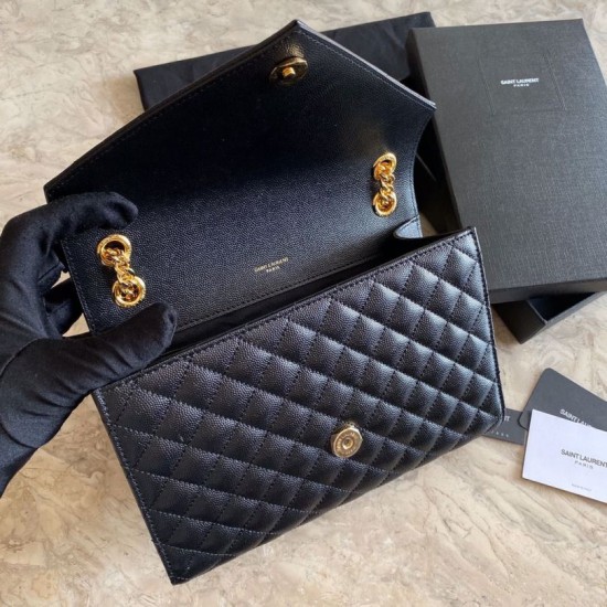 Replica Borsa per busta media YSL Saint Laurent Mix Matelasse nera in oro Replica Borsa per busta media YSL Saint Laurent Mix Matelasse nera in oro