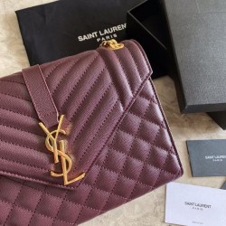 Sacchetto busta media YSL Saint Laurent Mix Matelasse Claret