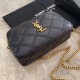 Replica Borsa a catena trapuntata YSL Saint Laurent nera
