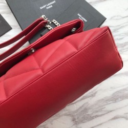 Borsa piccola YSL Saint Laurent Loulou Puffer rossa