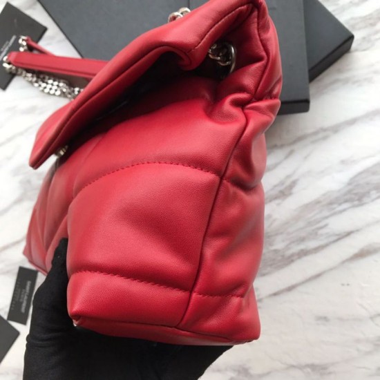 Replica Borsa piccola YSL Saint Laurent Loulou Puffer rossa Replica Borsa piccola YSL Saint Laurent Loulou Puffer rossa