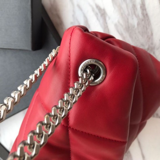 Replica Borsa piccola YSL Saint Laurent Loulou Puffer rossa Replica Borsa piccola YSL Saint Laurent Loulou Puffer rossa