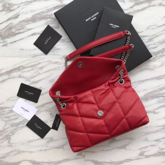 Replica Borsa piccola YSL Saint Laurent Loulou Puffer rossa Replica Borsa piccola YSL Saint Laurent Loulou Puffer rossa