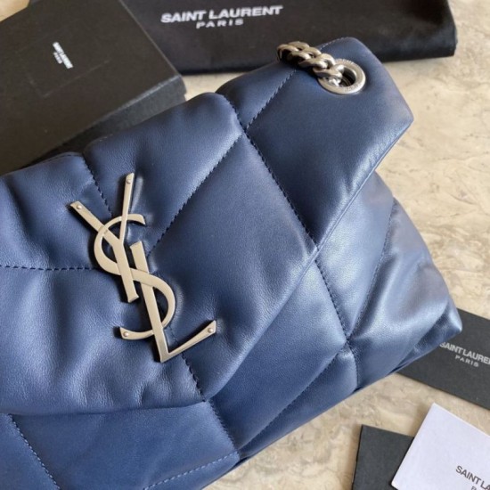 Replica Borsa a tracolla Yul Saint Laurent Loulou piccola blu Replica Borsa a tracolla Yul Saint Laurent Loulou piccola blu