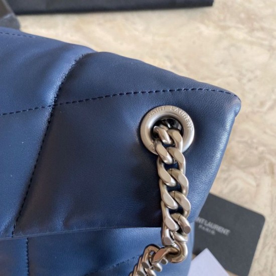 Replica Borsa a tracolla Yul Saint Laurent Loulou piccola blu Replica Borsa a tracolla Yul Saint Laurent Loulou piccola blu