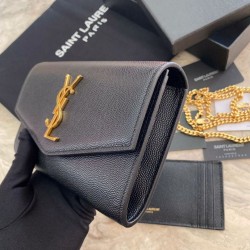 Portafoglio YSL Saint Laurent Uptown Chain nero