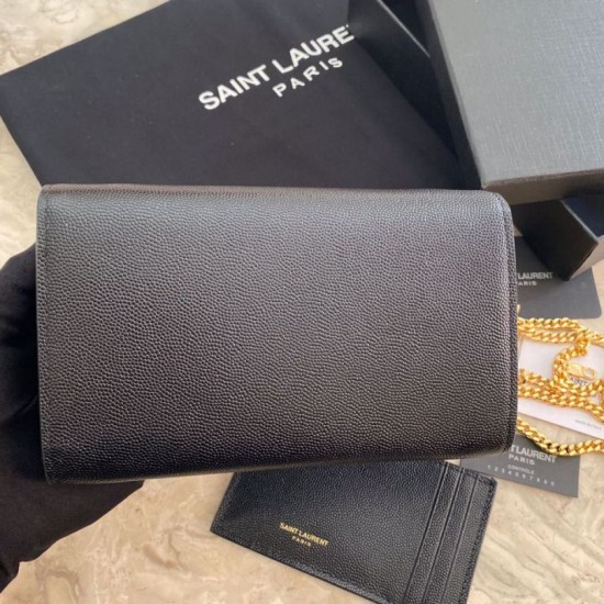 Replica Portafoglio YSL Saint Laurent Uptown Chain nero Replica Portafoglio YSL Saint Laurent Uptown Chain nero