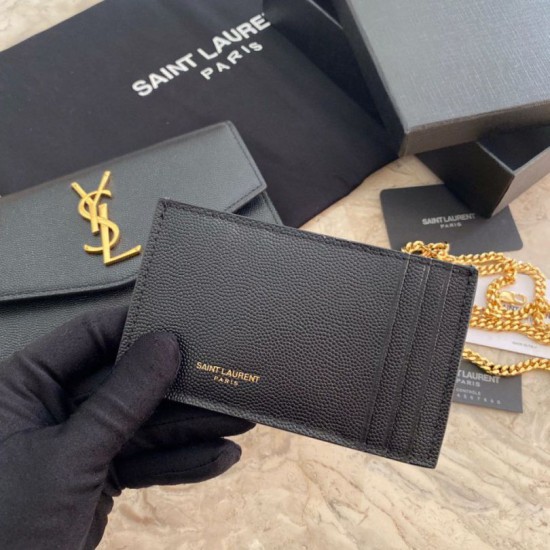 Replica Portafoglio YSL Saint Laurent Uptown Chain nero Replica Portafoglio YSL Saint Laurent Uptown Chain nero