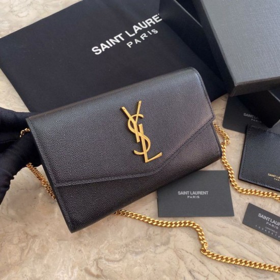 Replica Portafoglio YSL Saint Laurent Uptown Chain nero Replica Portafoglio YSL Saint Laurent Uptown Chain nero