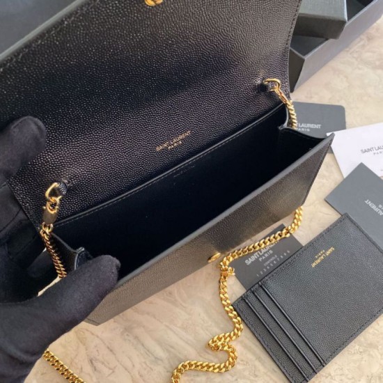Replica Portafoglio YSL Saint Laurent Uptown Chain nero Replica Portafoglio YSL Saint Laurent Uptown Chain nero