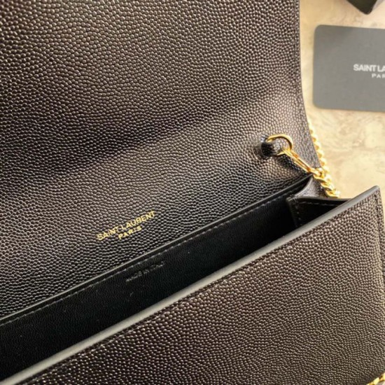 Replica Portafoglio YSL Saint Laurent Uptown Chain nero Replica Portafoglio YSL Saint Laurent Uptown Chain nero