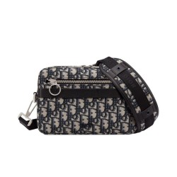 Borsa a tracolla obliqua Christian Dior Safari Dior Blu scuro